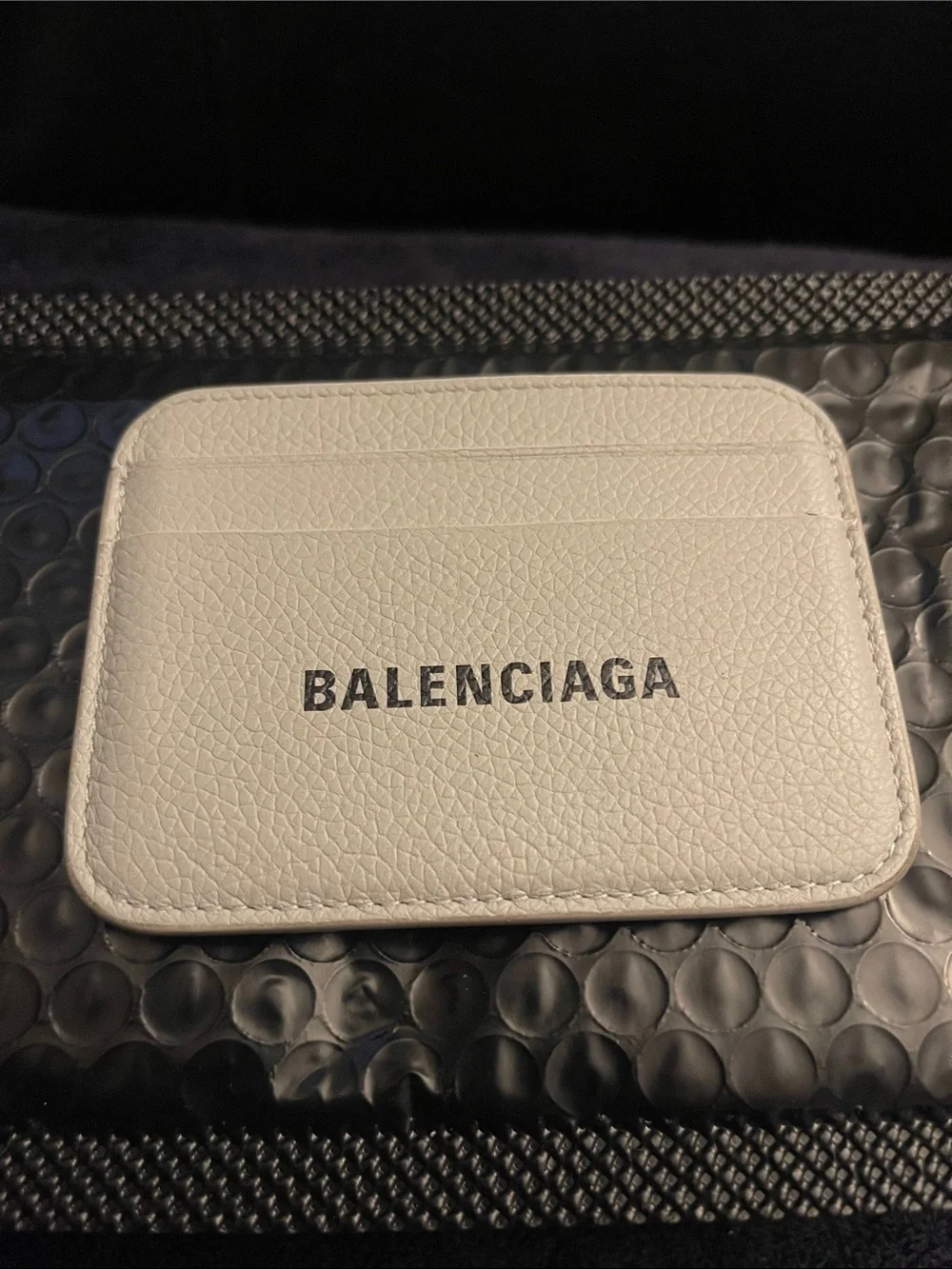 Balenciaga Gray & Black Pebbled Calfskin Leather Cash /Card Holder NWOB